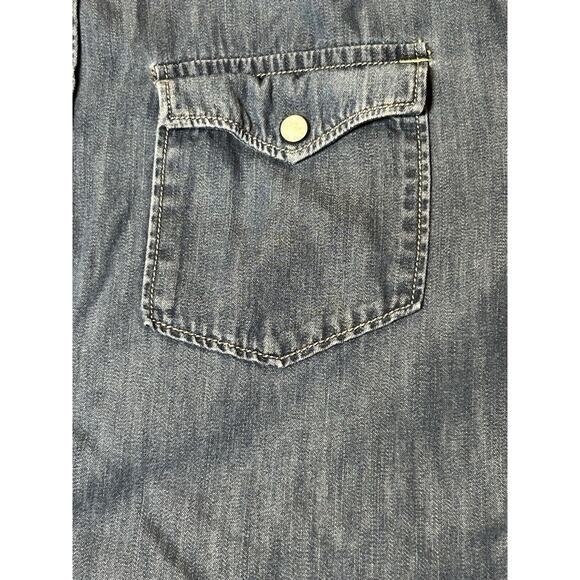 American Eagle Outfitters Jean Jacket Mens Medium Pearl Snap Vintage Fit Denim - Picture 6 of 10